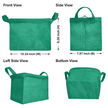 Coloured Jute Organizer Baskets – Storage Basket with Handles for Living Room, Bedroom – Rectangular Bins for Toys, Books & Small Items (Packs of 4)