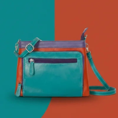 Premium Leather Colour Blocked