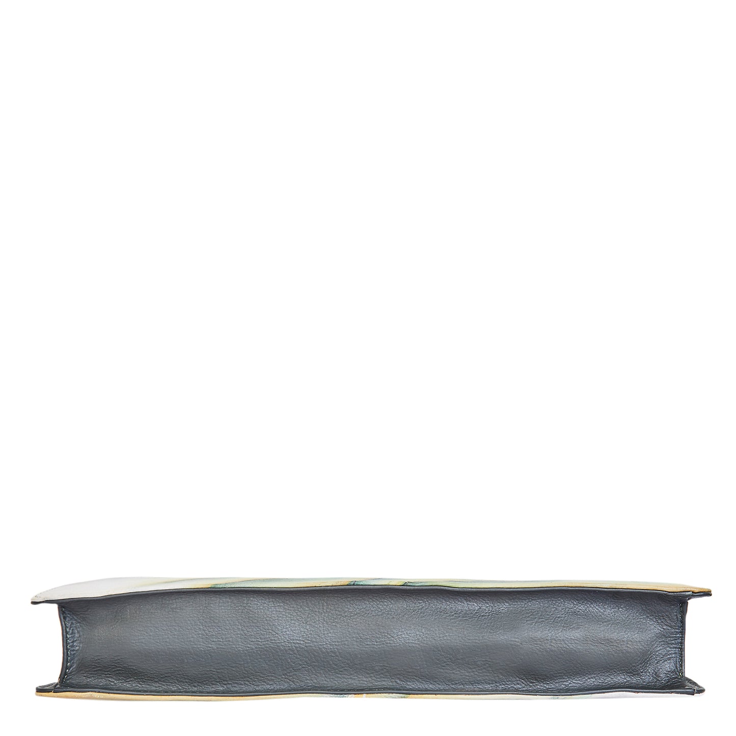 Hand-Painted Leather Briefcase Bag - Birds Design