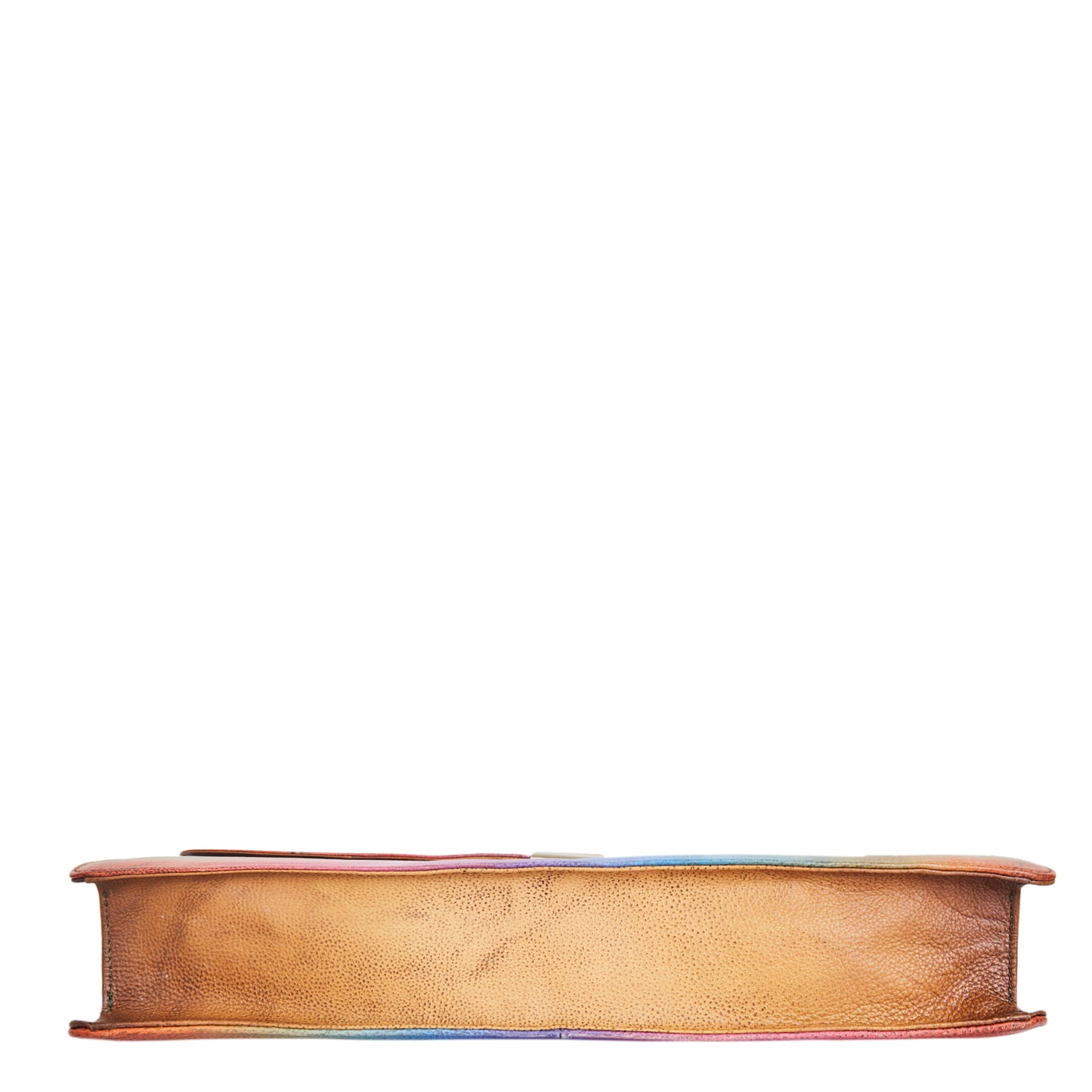 Hand-Painted Leather Briefcase Bag – Bright Abstract Design
