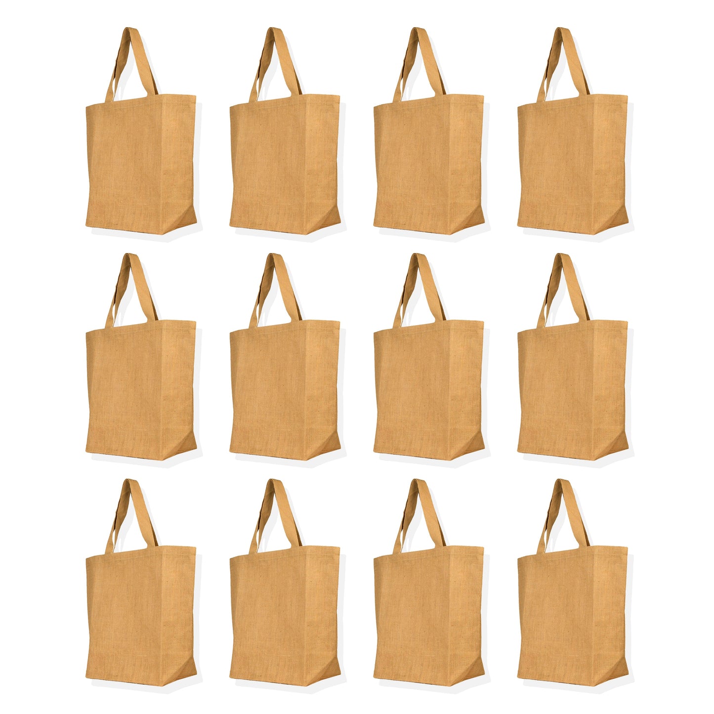 Reusable Jute Tote Bags –Wholesale Eco-Friendly Burlap Bags for Groceries, Gifts,Weddings (Packs of 12)