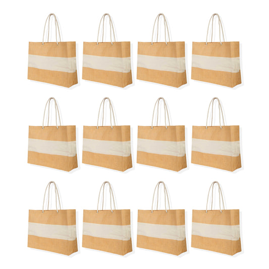 Jute Shopping Bags – Natural Burlap Totes, Reusable for Gifting, Promotions & Everyday Use (Packs of 12)