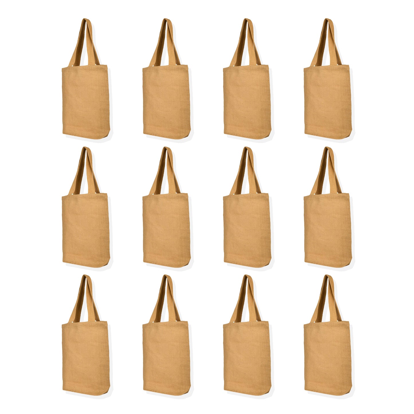 Burlap Jute Tote Bags – Wholesale Reusable Gift Bags for Women, Bridesmaids, Weddings, Shopping & Travel (Packs of 12)