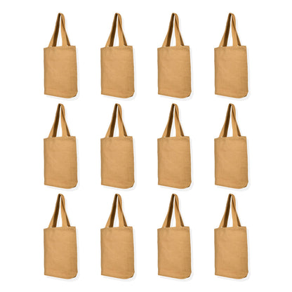 Burlap Jute Tote Bags – Wholesale Reusable Gift Bags for Women, Bridesmaids, Weddings, Shopping & Travel (Packs of 12)
