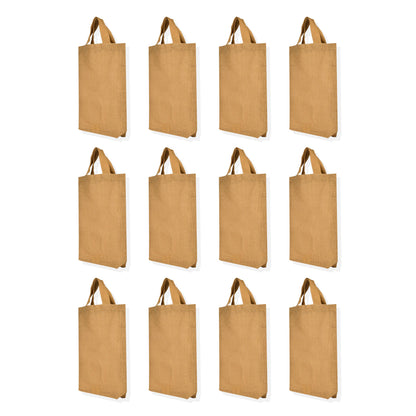 Jute Tote Bags – Reusable Burlap Wholesale Gift Bags, Bridesmaids, Weddings & Grocery Shopping (Packs of 12)