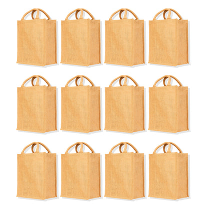 Wholesale Jute Burlap Tote Bags – Reusable & Durable Eco-Friendly Totes for Shopping, Weddings, Gifts (Packs of 12)