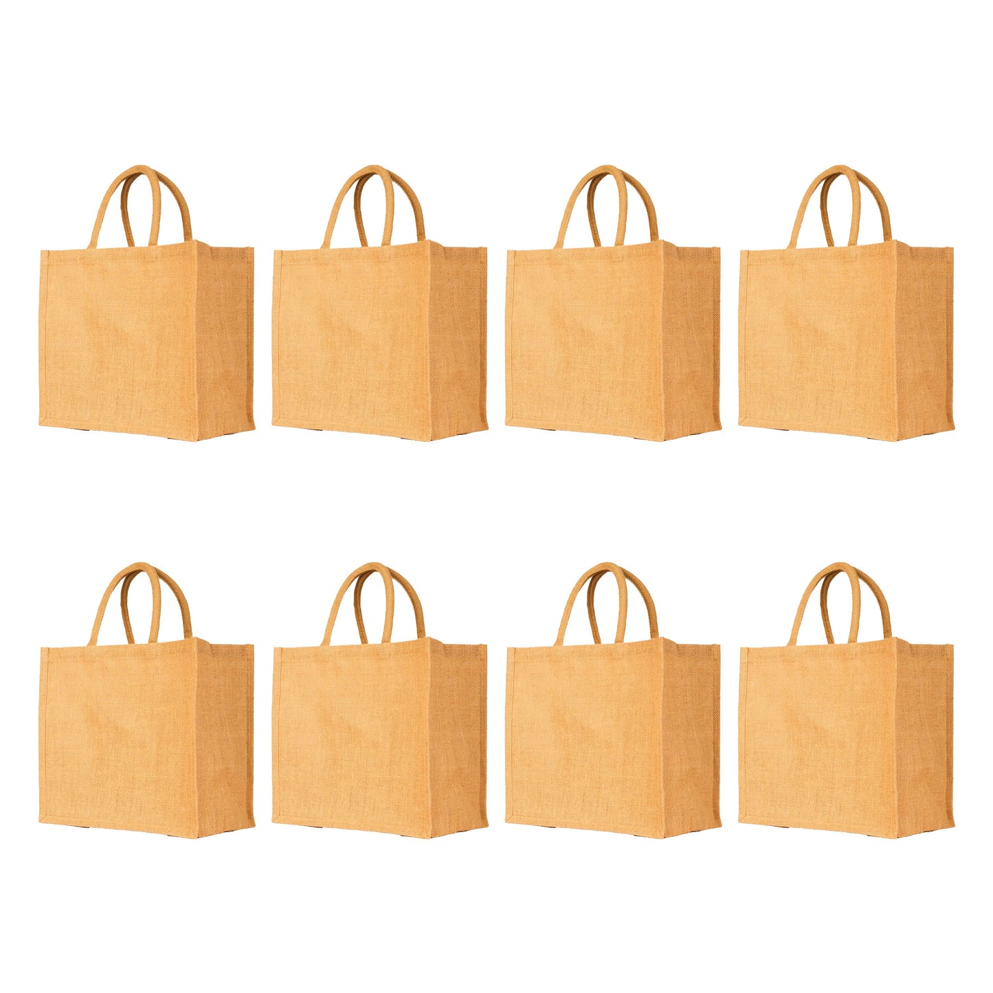 Jute Tote Bags – Durable Wholesale Reusable Burlap Totes for Shopping, Travel, Weddings & Daily Use (Packs of 8)