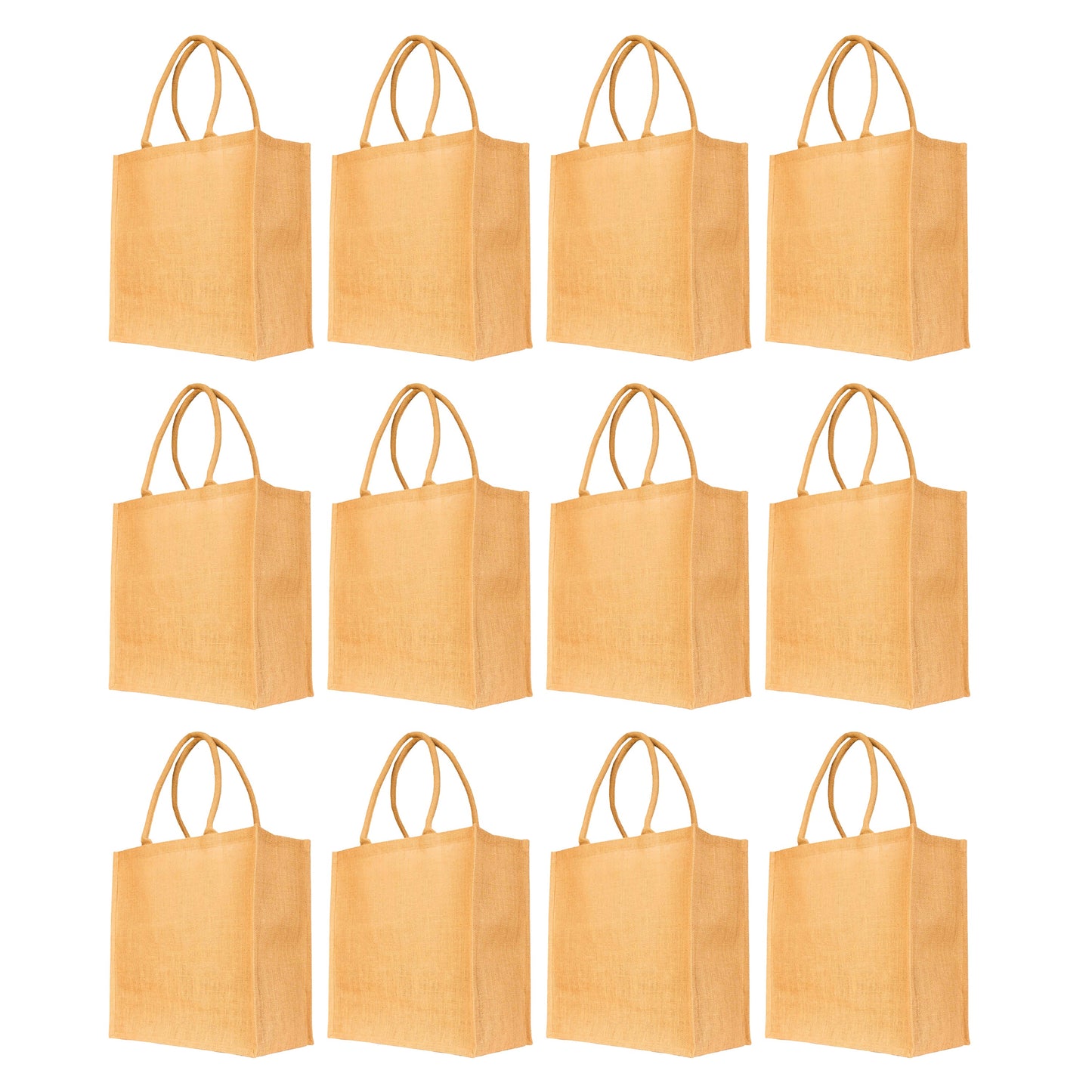 Reusable Burlap Tote Bags – Wholesale Jute Gift, Beach, Bridesmaid, DIY, Shopping & Wedding Party Bags (Set of 12)