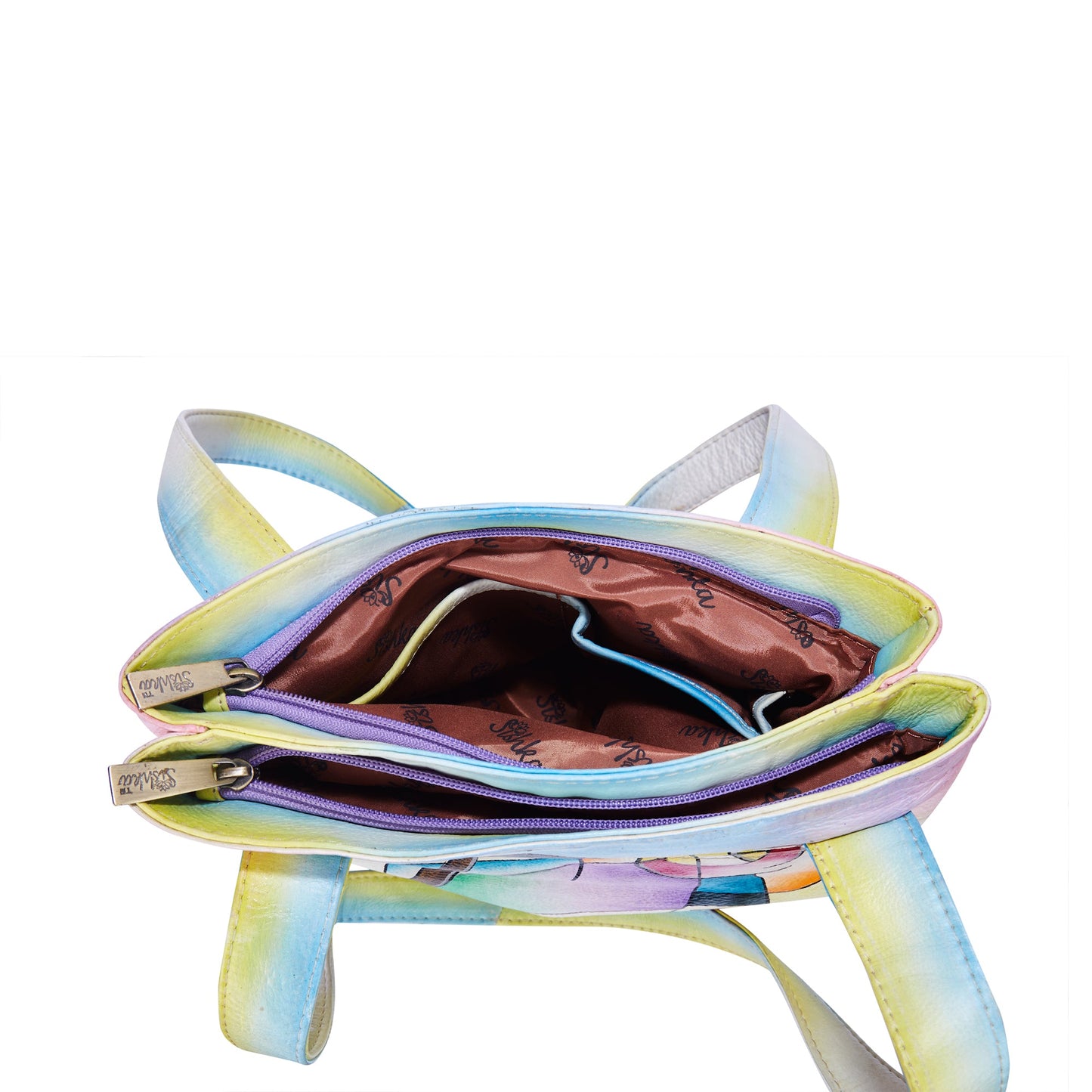 Sophisticated Hand-Painted White Tote Bag