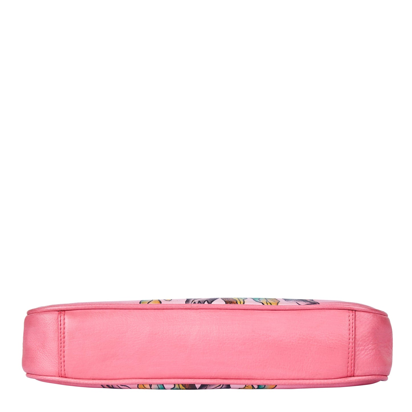 Handpainted Pink Genuine Leather Shoulder Bag