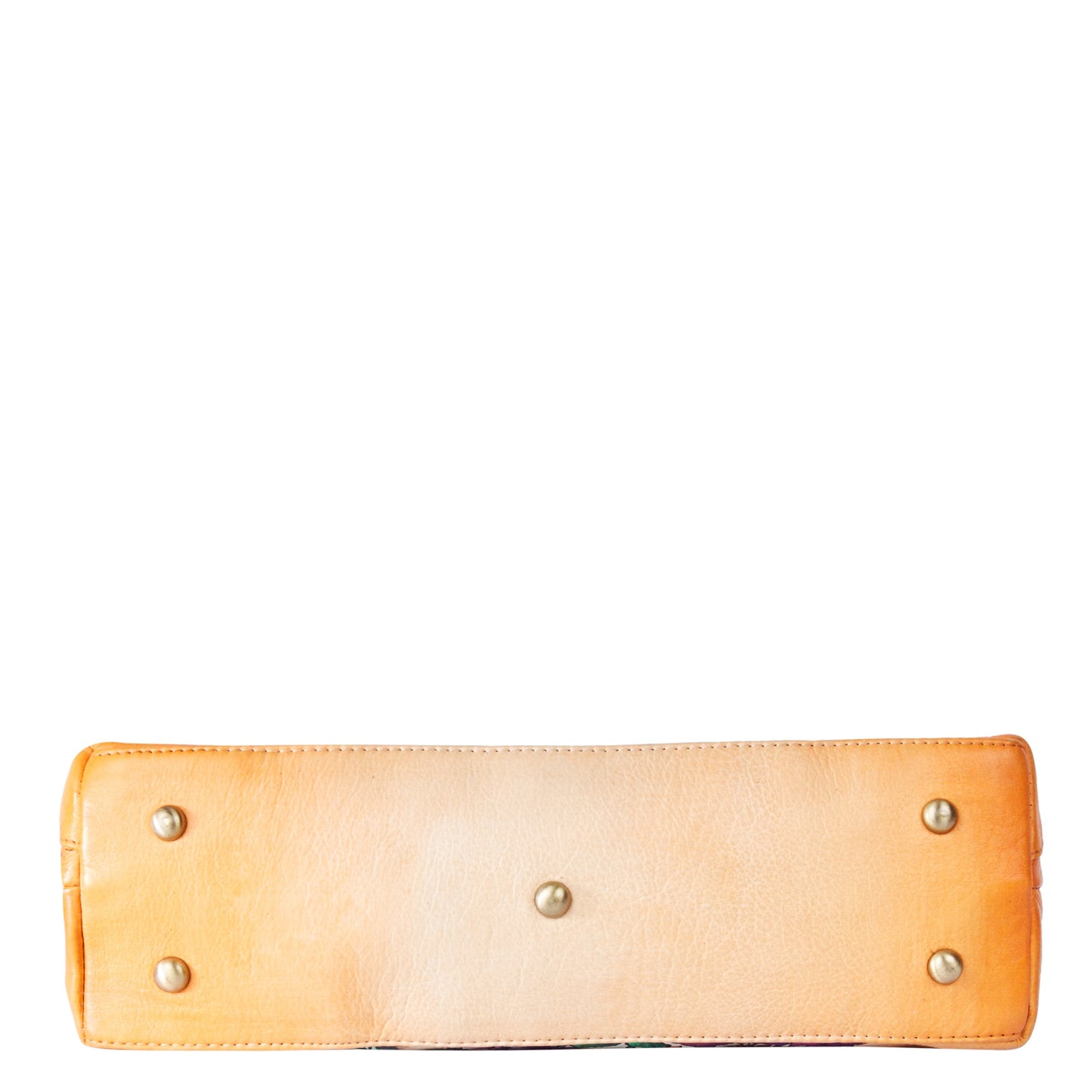 Hand-Painted Vibrant Orange Leather Shoulder Bag