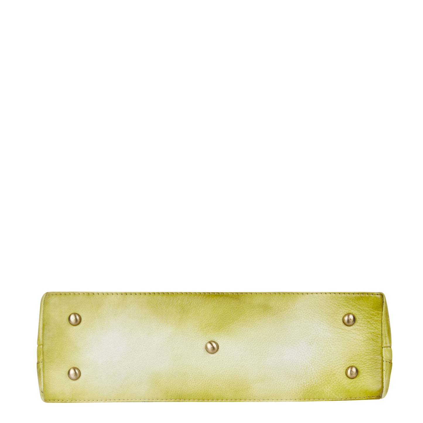 Hand-Painted Lemon Yellow Leather Shoulder Bag