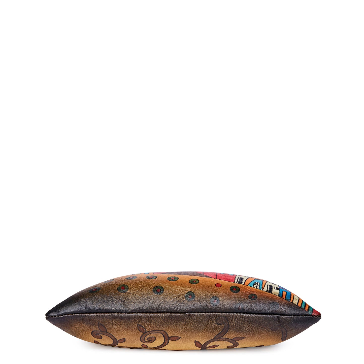 House Brown Crossbody Bag with Dual Compartments - Hand-Painted