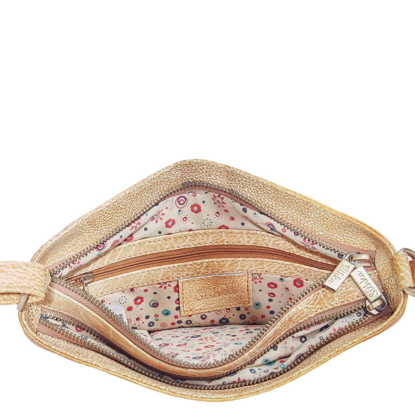 House Brown Crossbody Bag with Dual Compartments - Hand-Painted