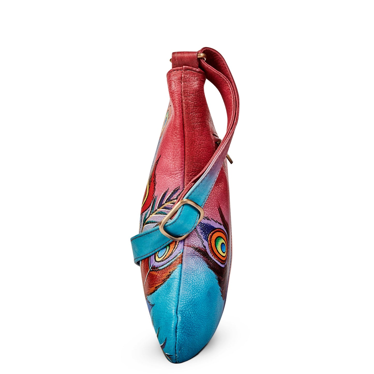 Hand-Painted Peacock Art Shoulder & Crossbody Bag