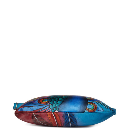 Hand-Painted Peacock Art Shoulder & Crossbody Bag
