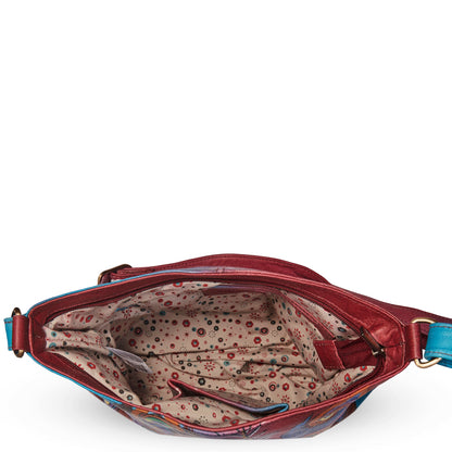 Hand-Painted Peacock Art Shoulder & Crossbody Bag