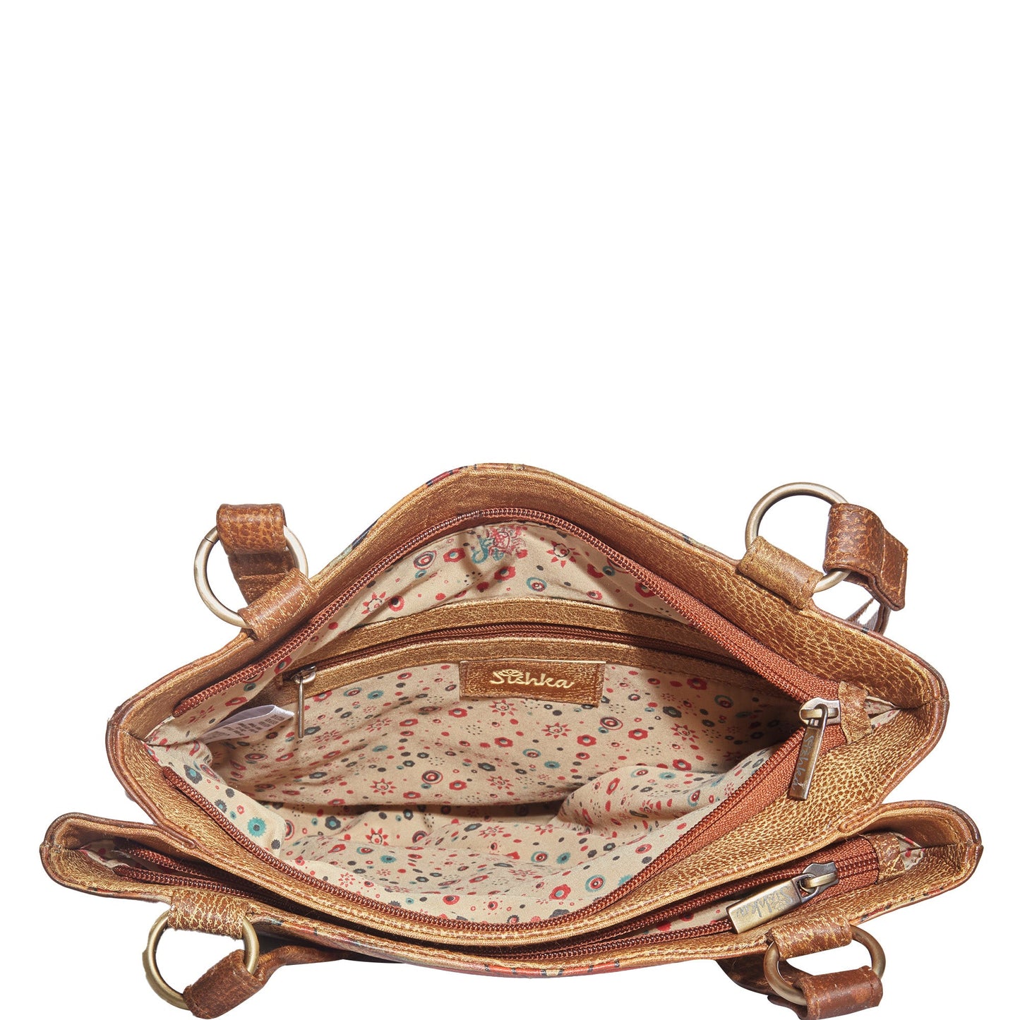 Hand-Painted Leather Shoulder Bag - Hummingbird Artwork