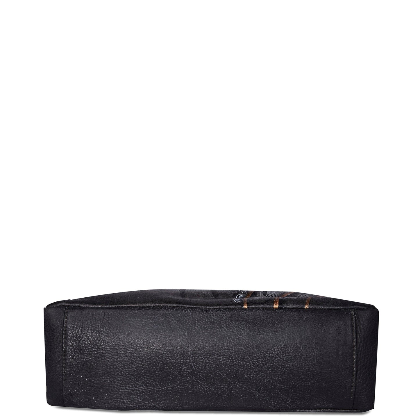 Women's Hand-Painted Leather Shoulder Bag - Paisley Artwork