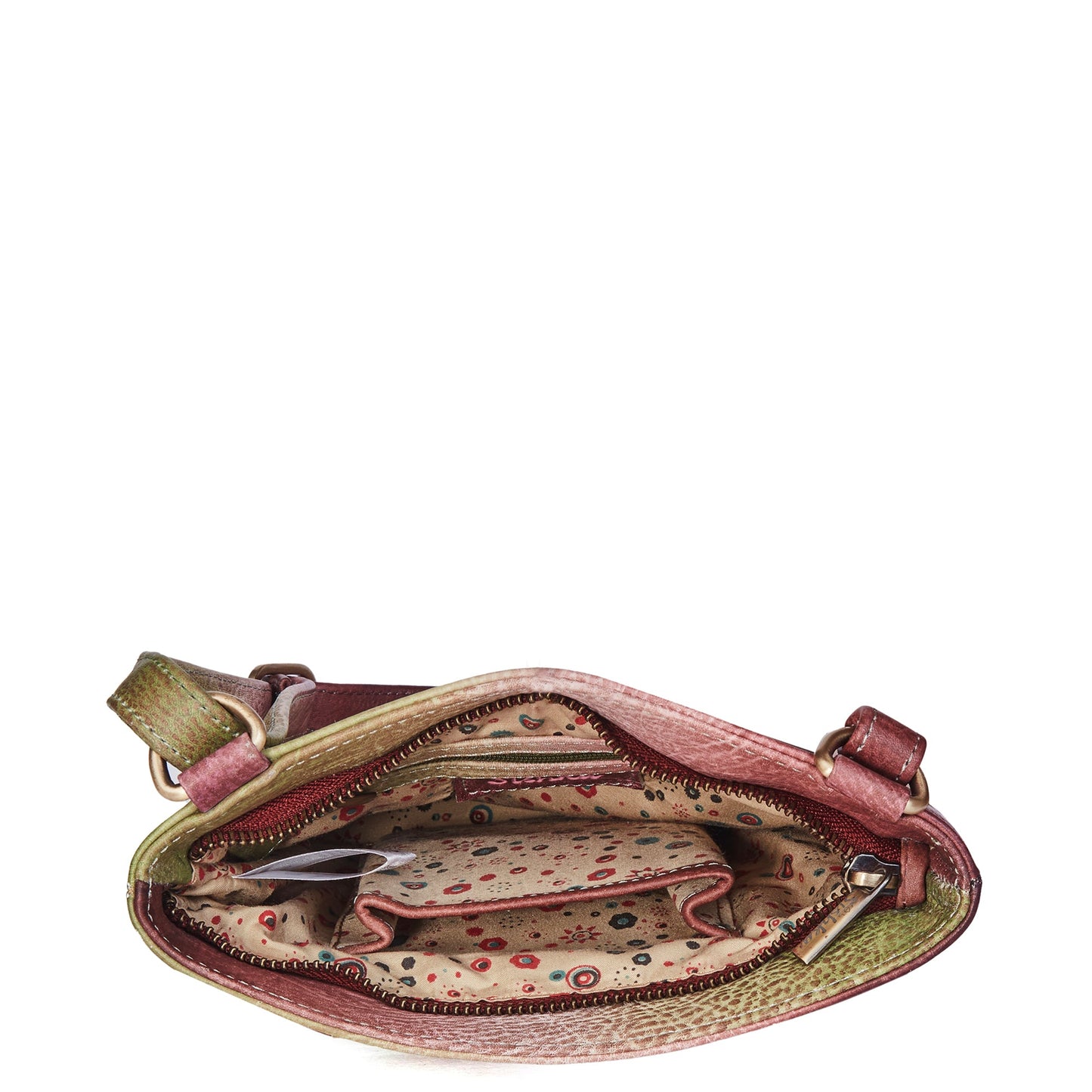 Hand Painted Abstract Crossbody with Front Zip Pocket