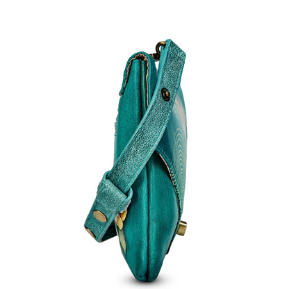 Swan Artwork Handpainted Leather Envelope Clutch Bag