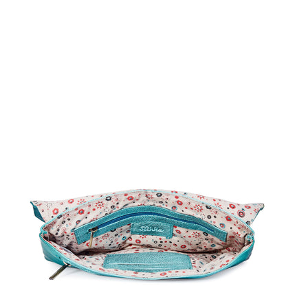 Swan Artwork Handpainted Leather Envelope Clutch Bag