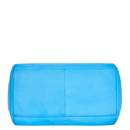 Crow Art Hand-Painted Leather Carry-All Satchel Shoulder Bag