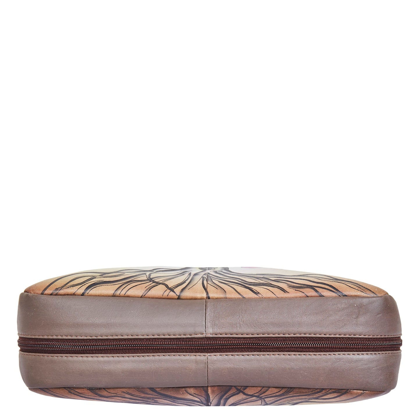 Heart & Tree Art Hand-Painted Leather Tote Shoulder Bag