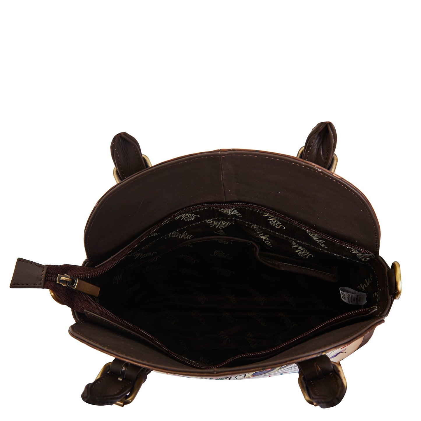 Heart & Tree Art Hand-Painted Leather Tote Shoulder Bag