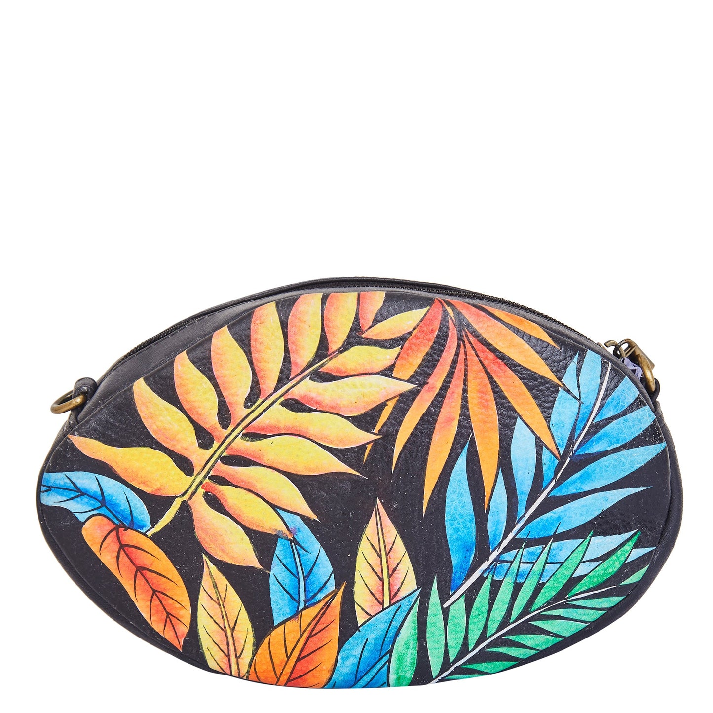 Hand-Painted Leopard Art Leather Fanny Pack – Adjustable Crossbody Waist Bag