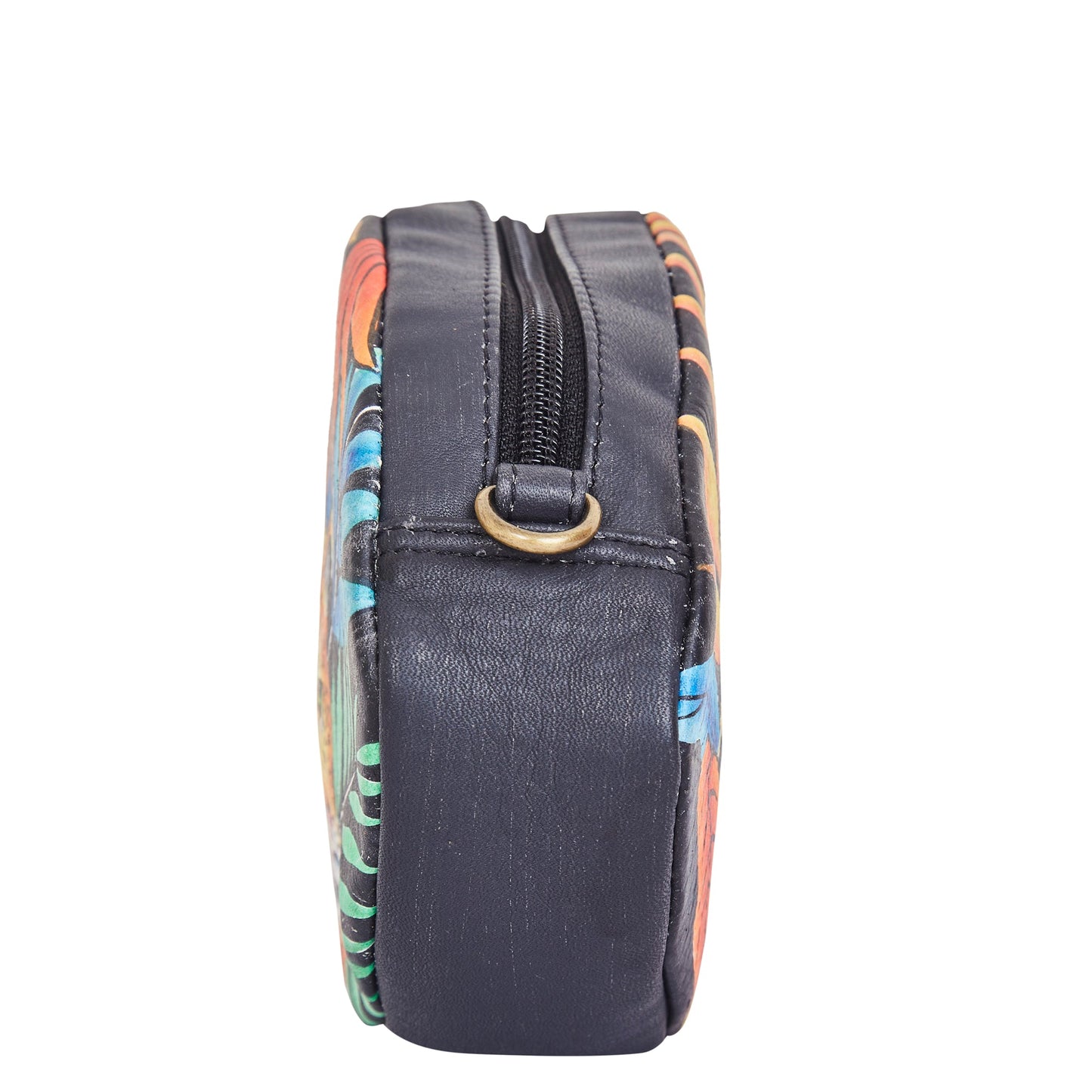 Hand-Painted Leopard Art Leather Fanny Pack – Adjustable Crossbody Waist Bag