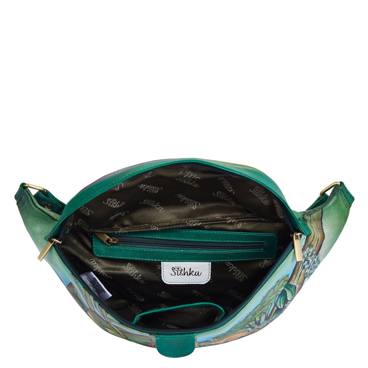 Hand-Painted Lion Leather Fanny Pack – Adjustable Crossbody Waist Bag