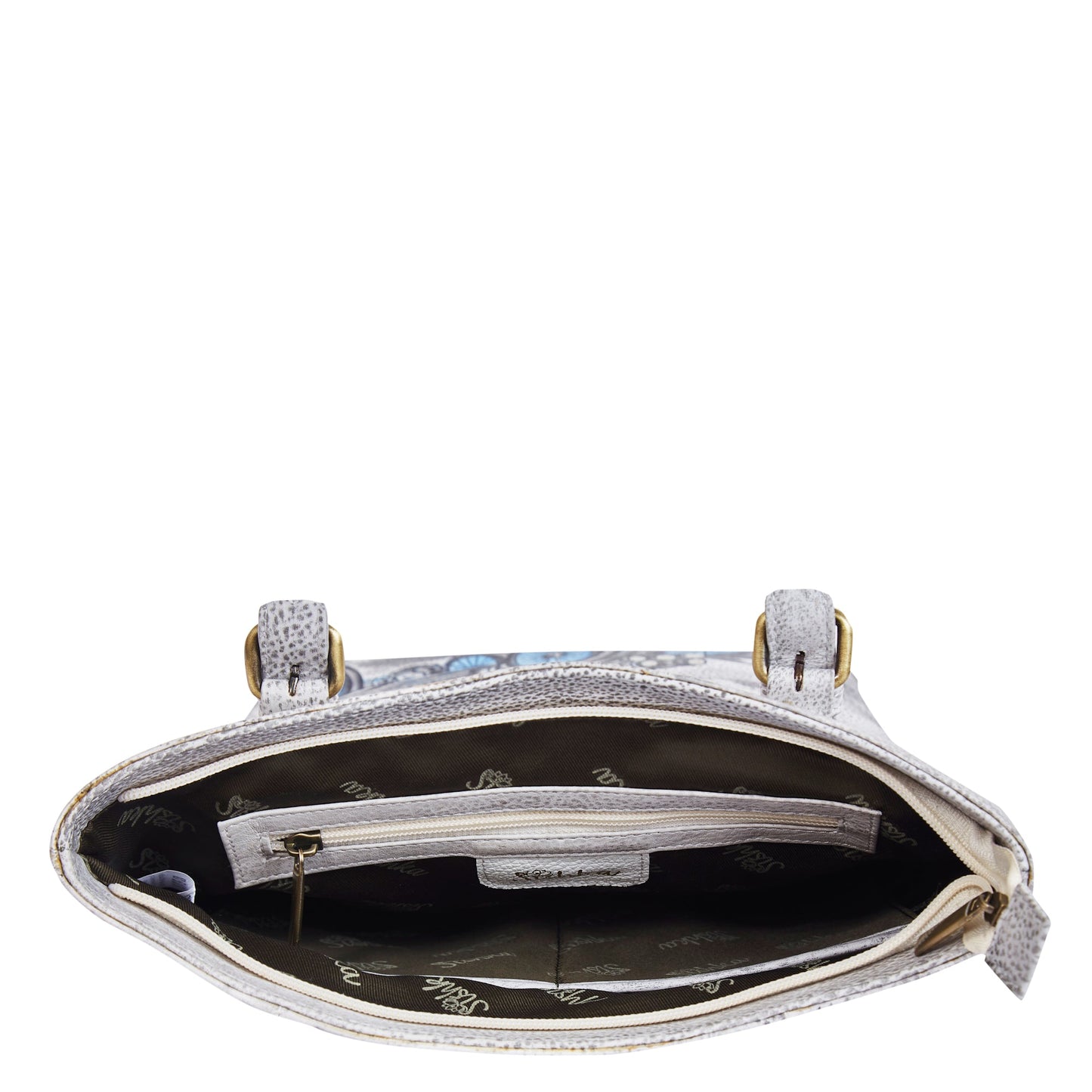 Vintage Car & Architecture Hand-Painted Leather Tote Bag