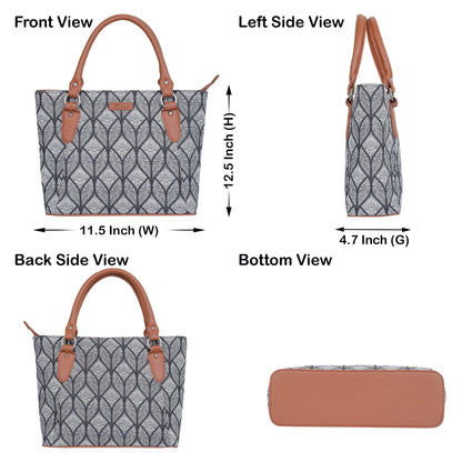 Women’s Monochrome Tote Bags with Vegan Leather Trim Handle – Wholesale