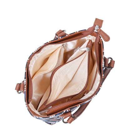 Abstract Handcrafted Printed Tote Handbag – Women’s Top Handle & Shoulder Satchel for Daily Use