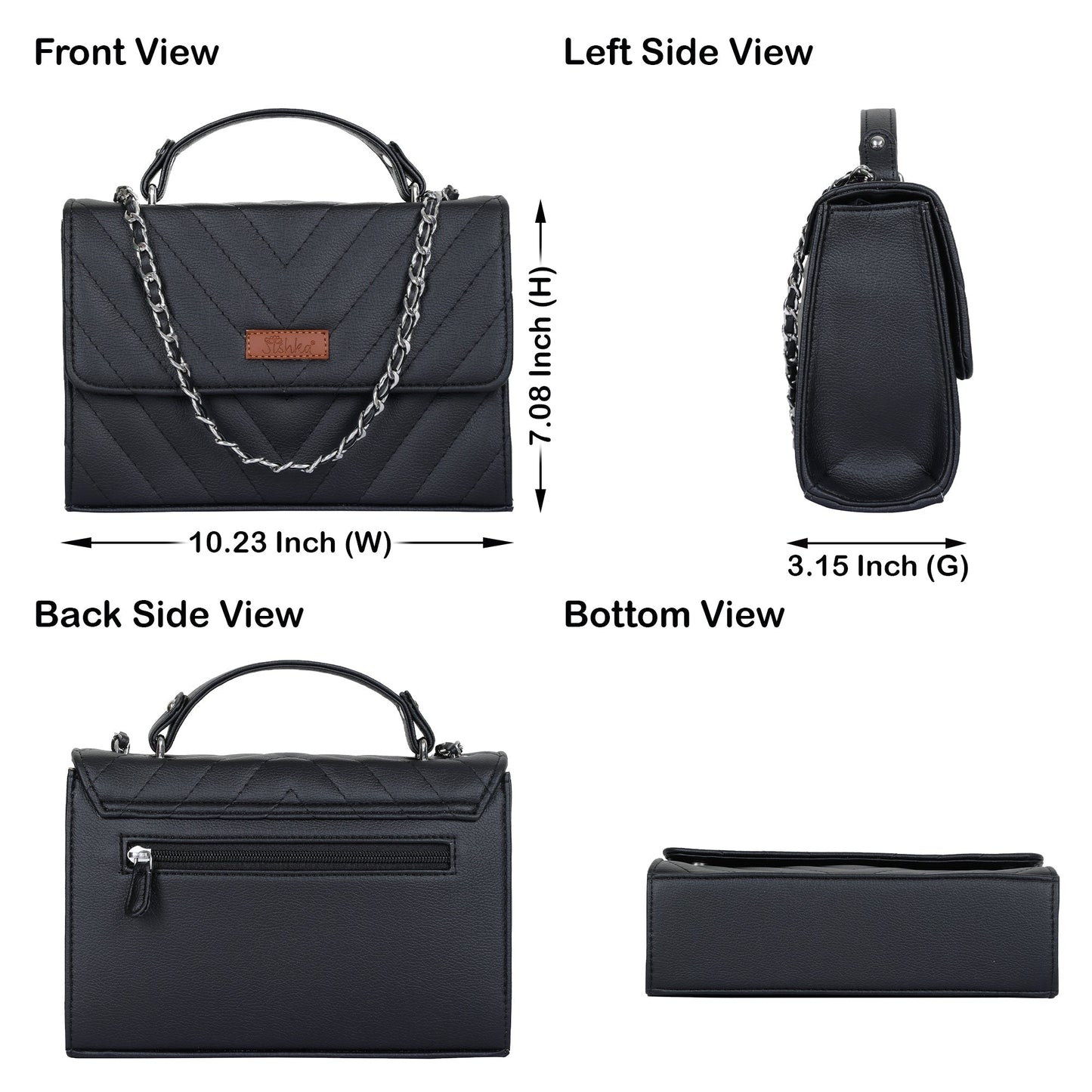 Wholesale Black Quilted Leather Sling Bag – Women’s Chain Strap Shoulder Purse