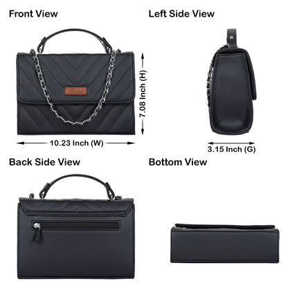 Wholesale Black Quilted Leather Sling Bag – Women’s Chain Strap Shoulder Purse