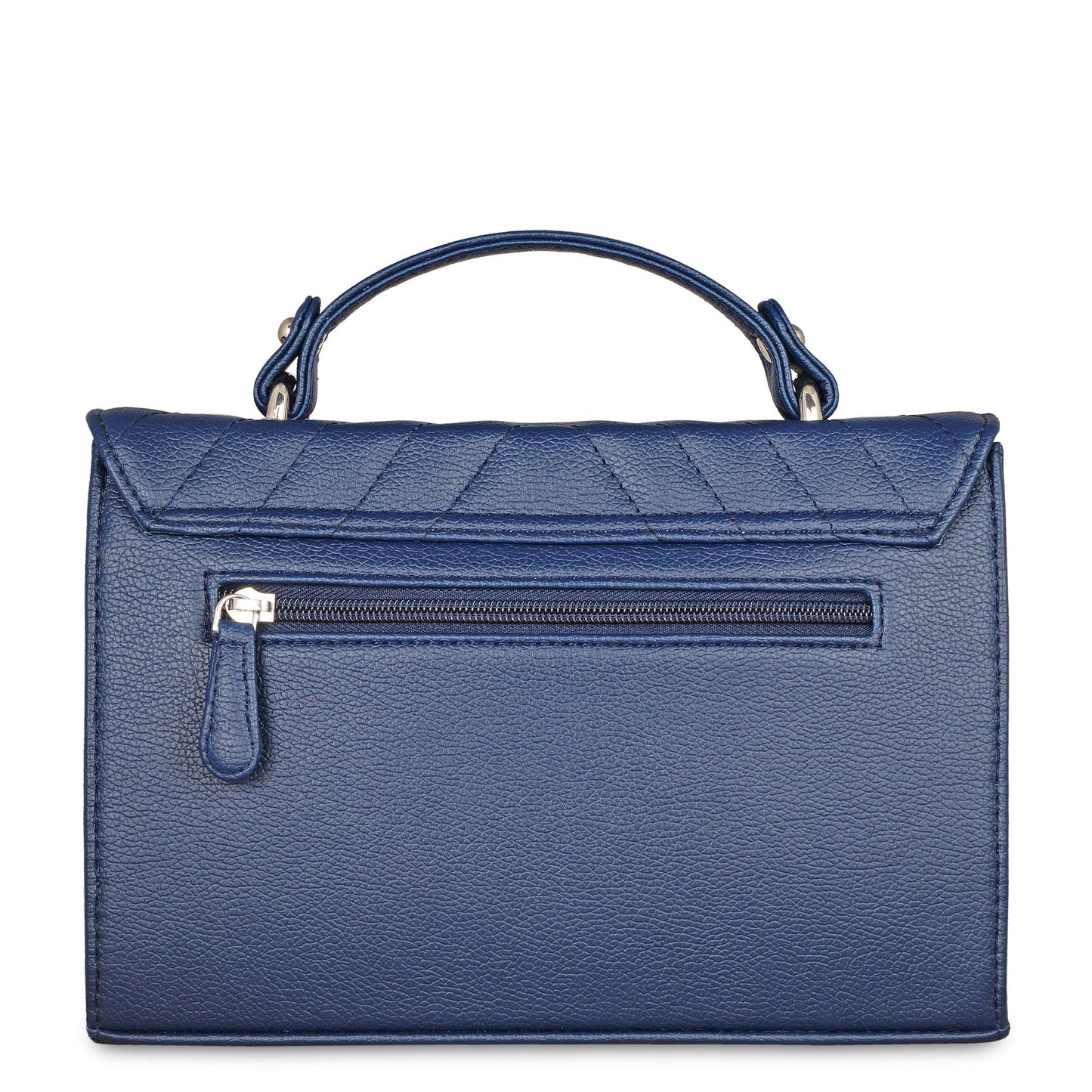 Blue Quilted Faux Leather Sling Bag – Women’s Chain Strap Shoulder Purse