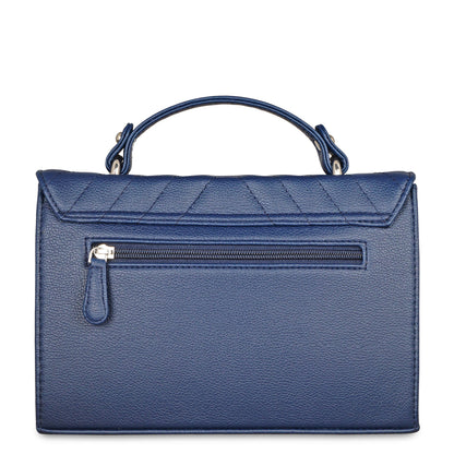 Blue Quilted Faux Leather Sling Bag – Women’s Chain Strap Shoulder Purse