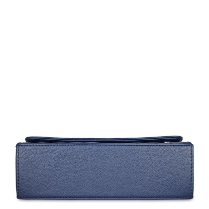 Blue Quilted Faux Leather Sling Bag – Women’s Chain Strap Shoulder Purse