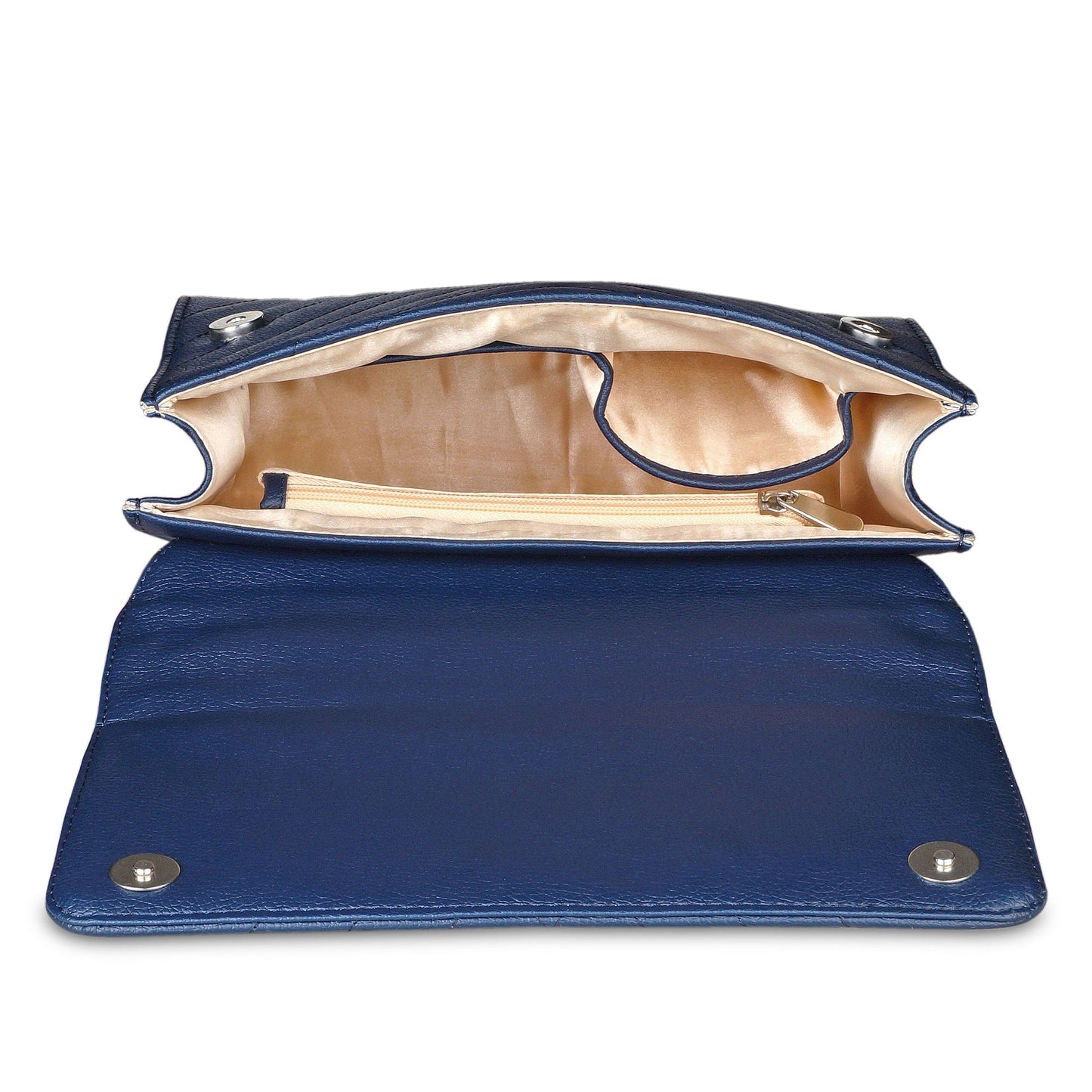 Blue Quilted Faux Leather Sling Bag – Women’s Chain Strap Shoulder Purse