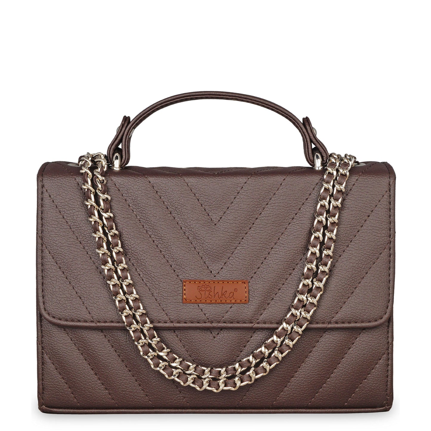 Brown Quilted Wholesale Shoulder Sling Bag – Elegant Women’s Handbag with Chain Strap
