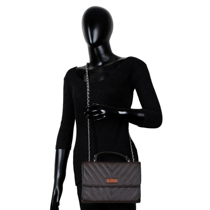 Brown Quilted Wholesale Shoulder Sling Bag – Elegant Women’s Handbag with Chain Strap