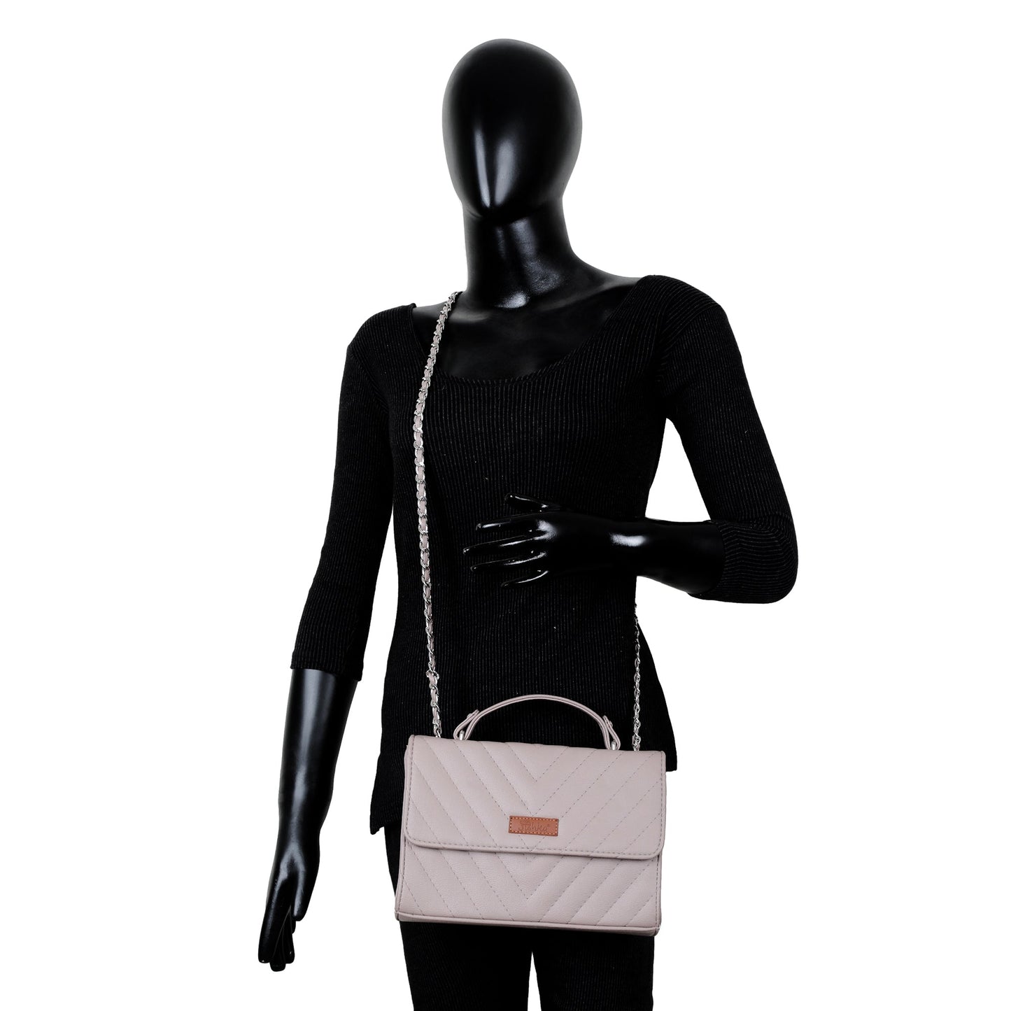 Mauve Vegan Leather Sling Crossbody Bag – Women’s Shoulder Purse