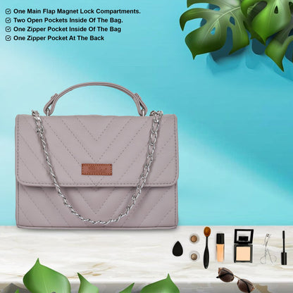 Mauve Vegan Leather Sling Crossbody Bag – Women’s Shoulder Purse