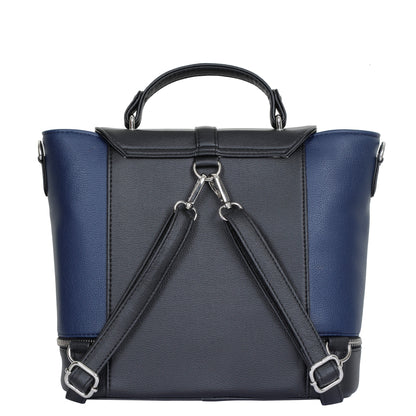 Blue Vegan Leather Women's Backpack – Wholesale Travel-Friendly Shoulder Purse & Handbag