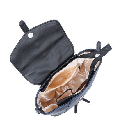 Blue Vegan Leather Women's Backpack – Wholesale Travel-Friendly Shoulder Purse & Handbag
