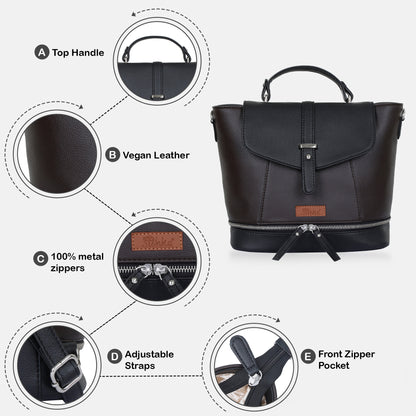 Brown Women’s Casual Backpack Purse – Leather Handbag & Shoulder Bag