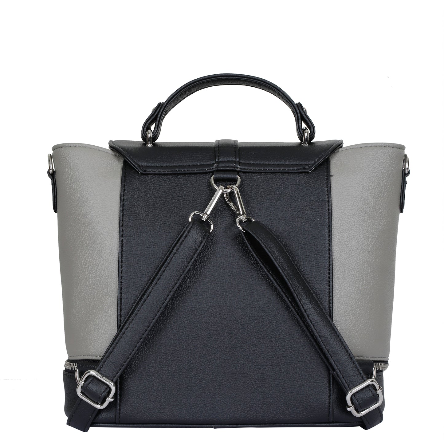 Grey Leather Backpack for Women – Multi-Use Purse, Shoulder Bag & Handbag for Work