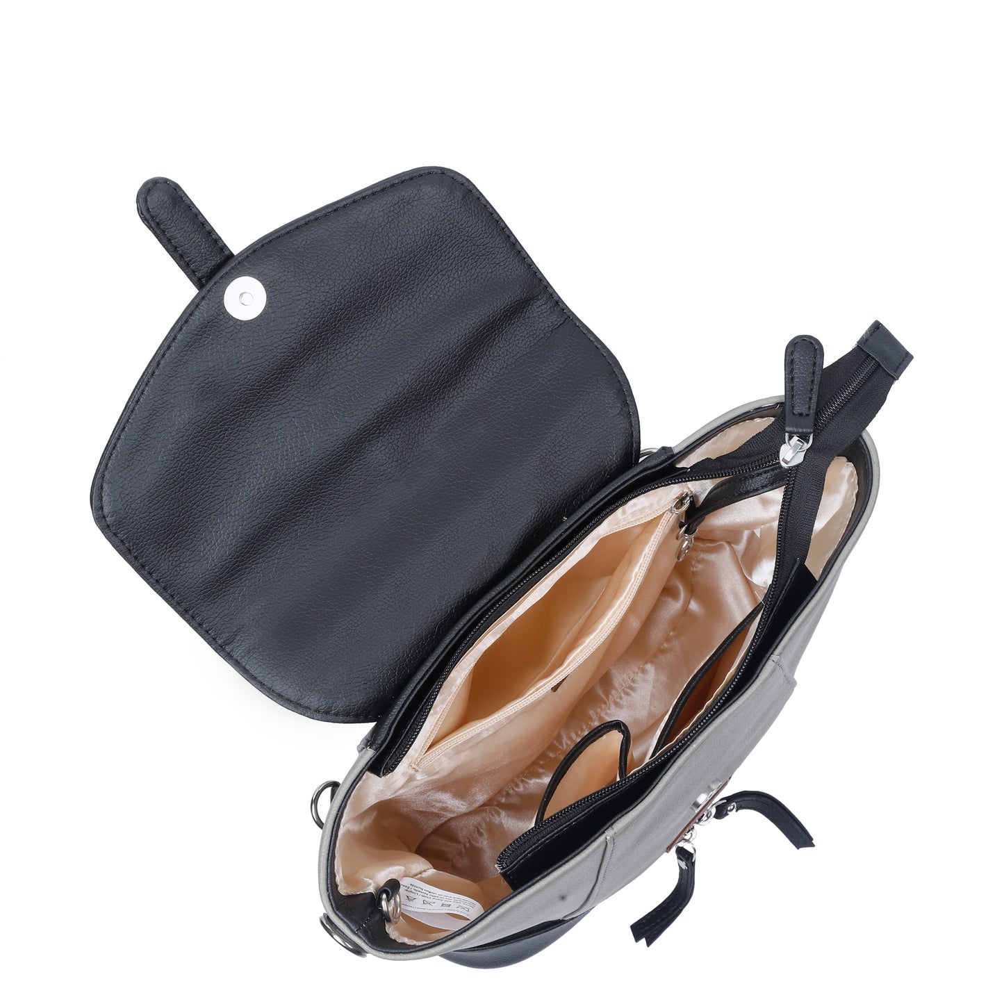 Grey Leather Backpack for Women – Multi-Use Purse, Shoulder Bag & Handbag for Work